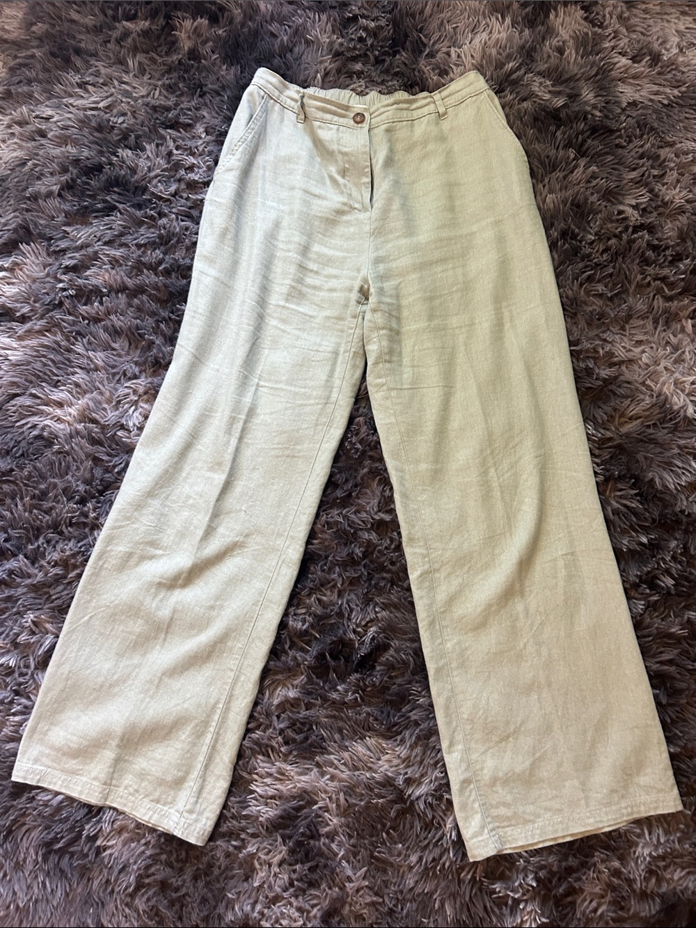 Love Tree Linen-Blend Pants in khaki